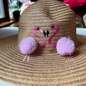 Adorable flamingo wicker hat